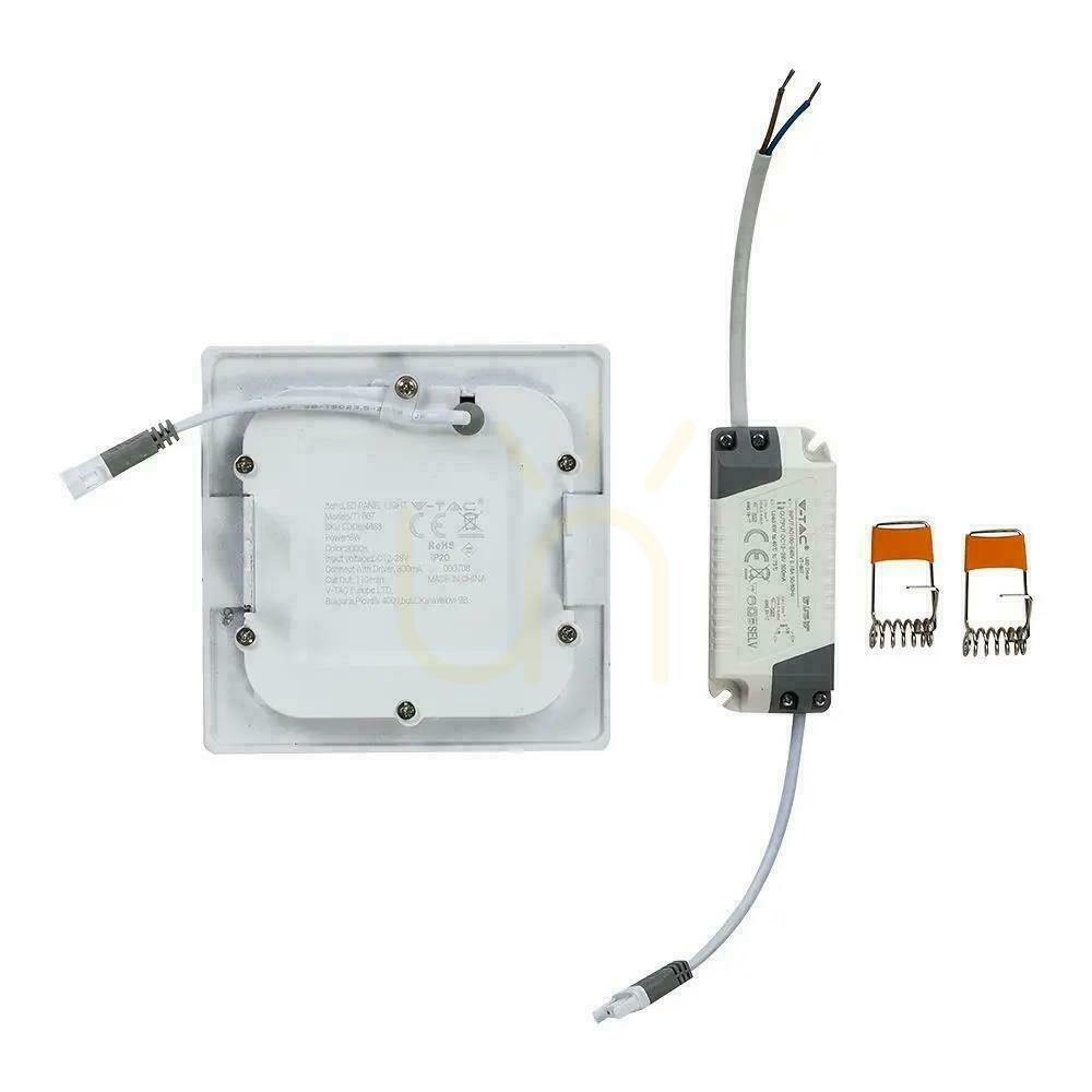 Show V-TAC Premium LED Downlight Panel 6W Square 120x120 VT-607 6400K 490lm V-TAC Premium LED Downlight Panel 6W Square 120x120 VT-607 6400K 490lm