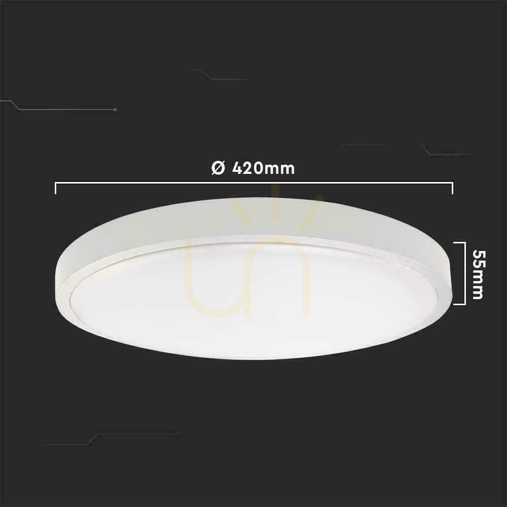Show V-TAC 30W LED Plafond Round IP44 42cm White VT-8630W-RD 3000K 3000lm. V-TAC 30W LED Plafond Round IP44 42cm White VT-8630W-RD 3000K 3000lm.