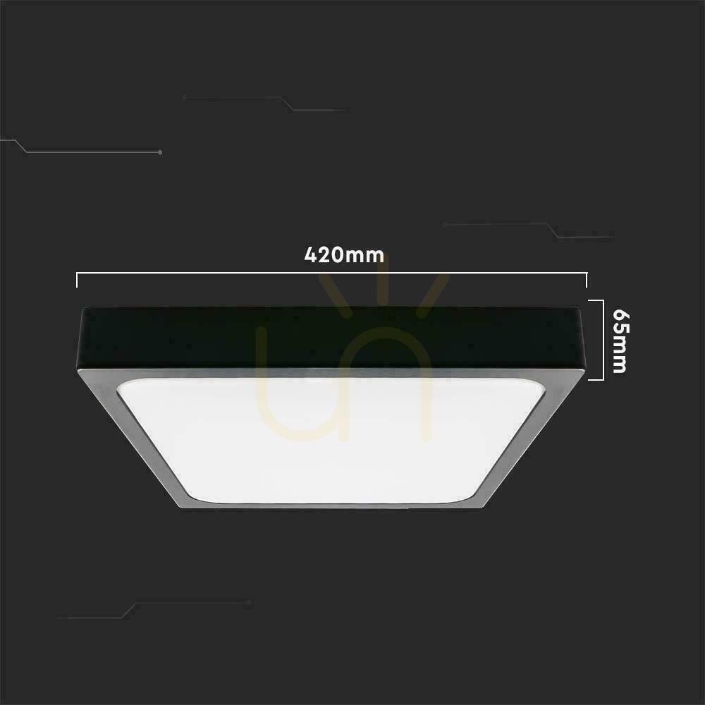 Show Plafond V-TAC 30W LED Square IP44 42x42cm Black VT-8630B-SQ 6500K 3000lm Plafond V-TAC 30W LED Square IP44 42x42cm Black VT-8630B-SQ 6500K 3000lm