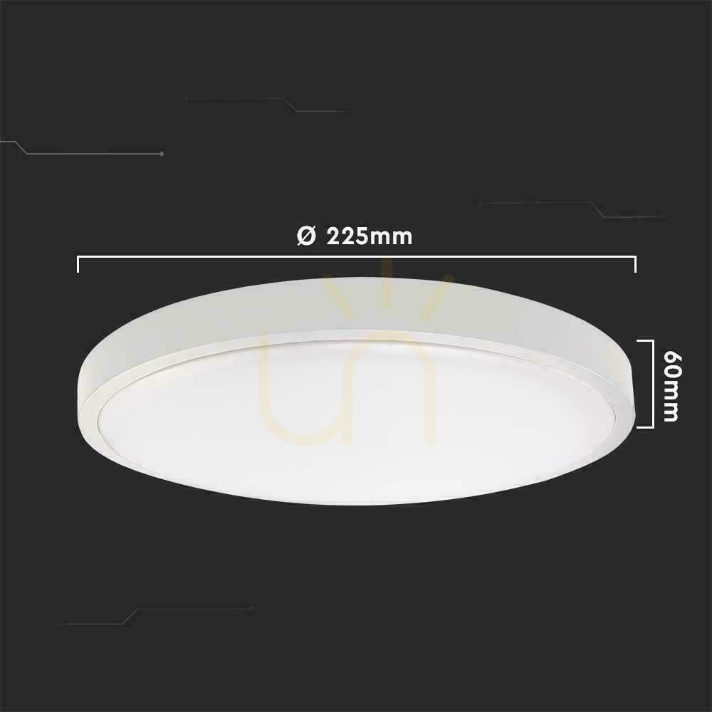 Display Plafond V-TAC 18W LED Round IP44 Microwave Motion Sensor 23cm White VT-8618S-W-RD 3000K 1800lm Plafond V-TAC 18W LED Round IP44 Microwave Motion Sensor 23cm White VT-8618S-W-RD 3000K 1800lm
