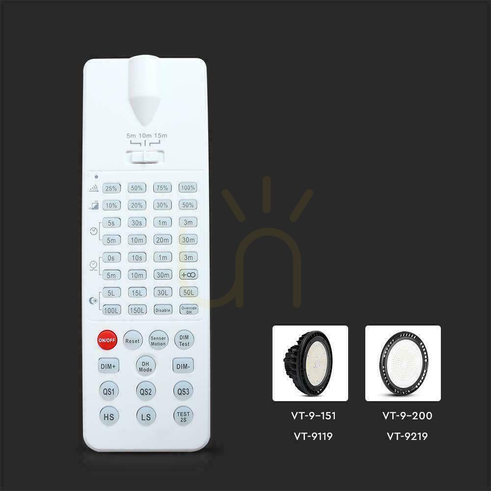 View Remote Control of HIGH BAY V-TAC luminaires VT-9119 VT-9219 VT-9-151 VT-9-200. Remote Control of HIGH BAY V-TAC luminaires VT-9119 VT-9219 VT-9-151 VT-9-200.