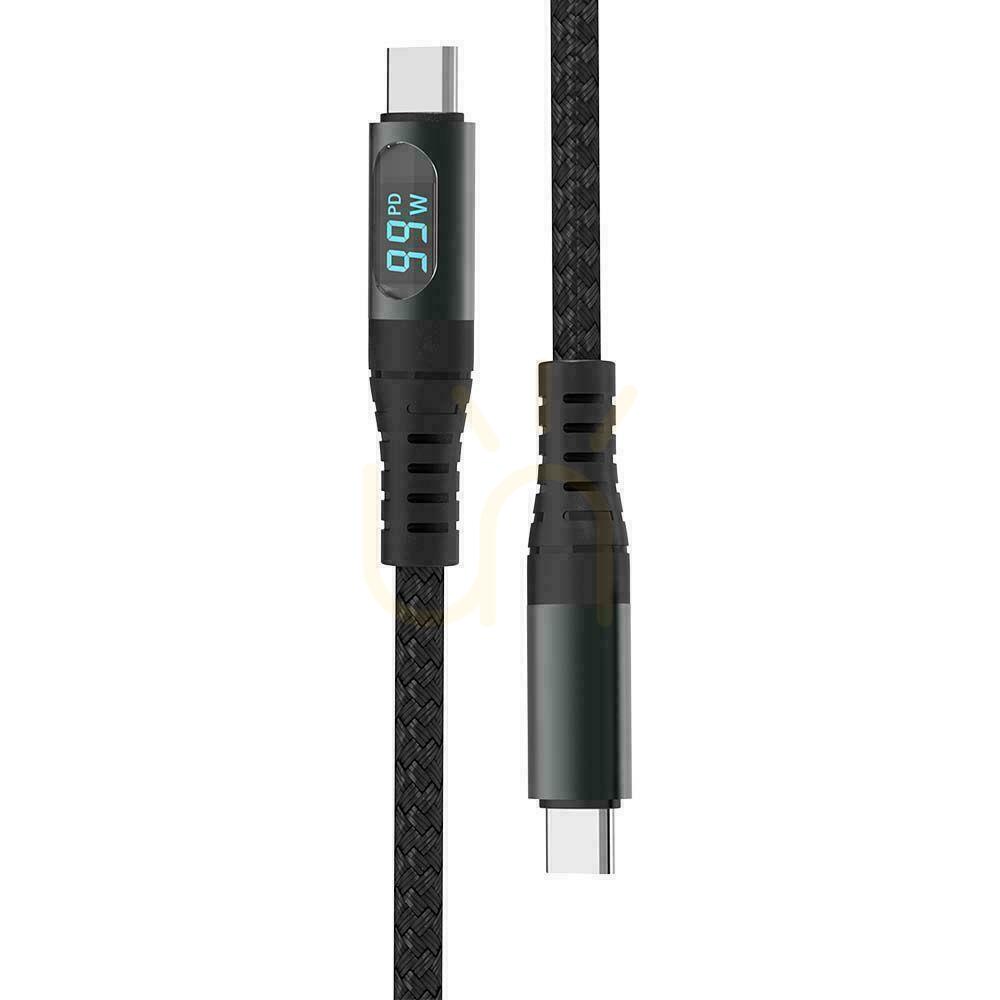 Type C to Type C USB Cable V-TAC 1Mb Black High Speed LCD 100W VT-5303