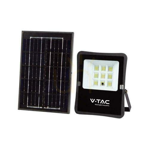 Check V-TAC 6W Solar LED Projector Remote Control, AUTO, Timer IP65 VT-55050 6400K 400lm