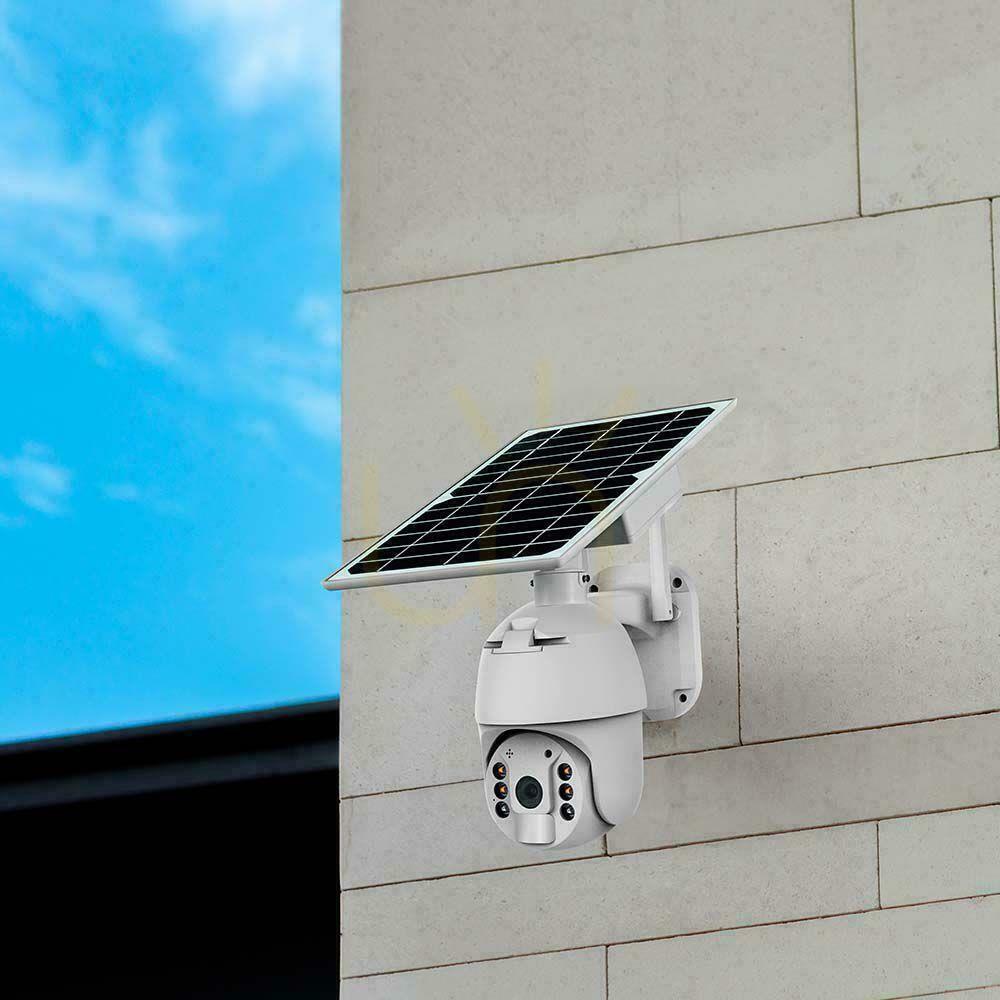 Show V-TAC WiFi HD SMART Solar PTZ Outdoor Camera IR White VT-11024 V-TAC WiFi HD SMART Solar PTZ Outdoor Camera IR White VT-11024