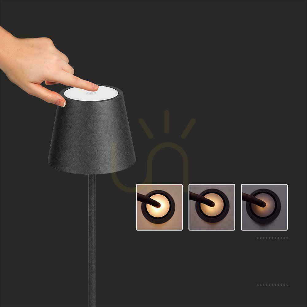 Display V-TAC 4W LED Floor Lamp Black IP54 Rechargeable VT-7544 3000K 300lm. V-TAC 4W LED Floor Lamp Black IP54 Rechargeable VT-7544 3000K 300lm.