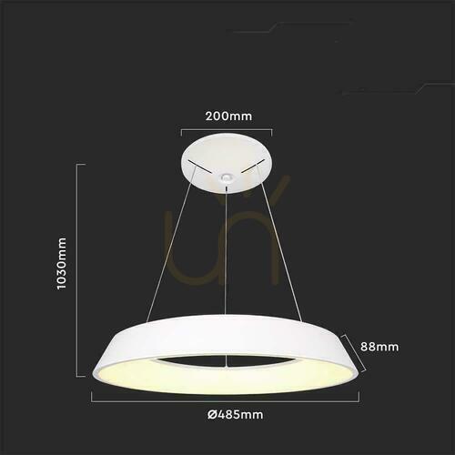 Check V-TAC 48W LED TRIAC Pendant Luminaire White VT-7755 3000K 5000lm