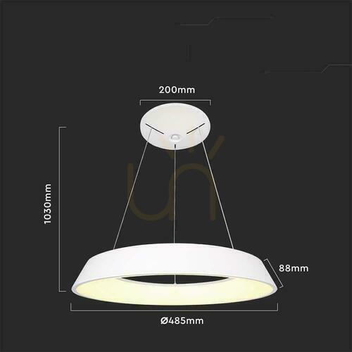 Check V-TAC 48W LED TRIAC Pendant Luminaire White VT-7755 4000K 5000lm
