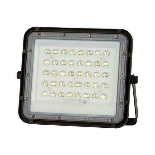 Check V-TAC 6W Solar LED Projector Remote Control, AUTO, Timer, IP65 Black VT-40W 4000K 400lm