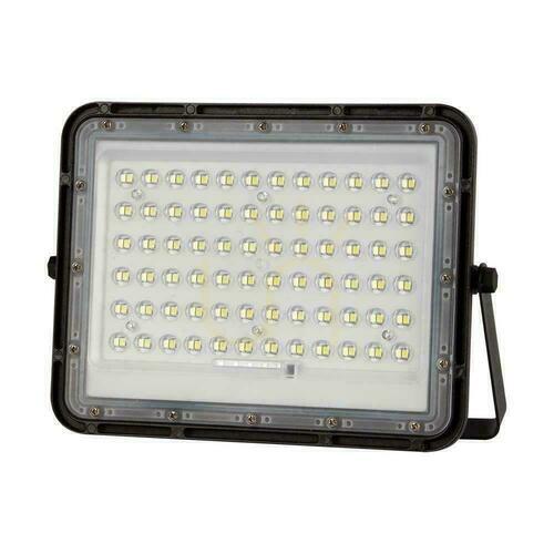Check V-TAC 15W Solar LED Projector Remote Control, AUTO, Timer, IP65 Black VT-120W 6400K 1200lm