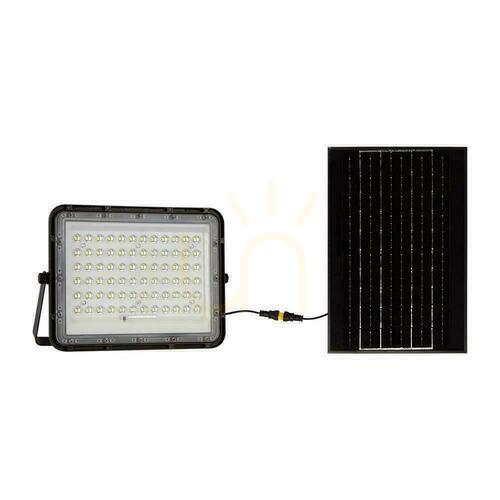 Check V-TAC 15W Solar LED Projector Remote Control, AUTO, Timer, IP65 Black VT-120W 4000K 1200lm