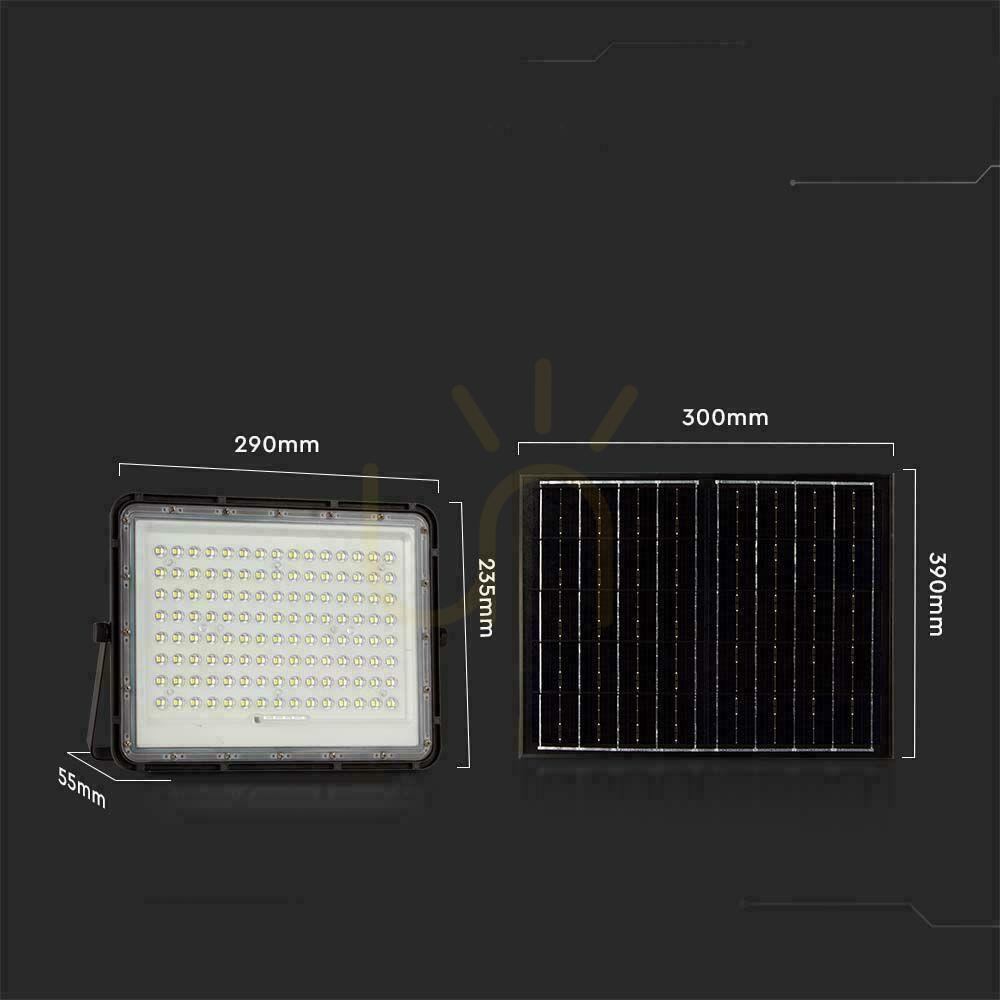 Show V-TAC 20W Solar LED Projector Remote Control, AUTO, Timer, IP65 Black VT-180W 6400K 1800lm V-TAC 20W Solar LED Projector Remote Control, AUTO, Timer, IP65 Black VT-180W 6400K 1800lm