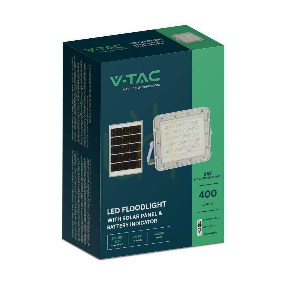 Display V-TAC 6W Solar LED Projector Remote Control, AUTO, Timer, IP65 White VT-40W-W 4000K 400lm. V-TAC 6W Solar LED Projector Remote Control, AUTO, Timer, IP65 White VT-40W-W 4000K 400lm.