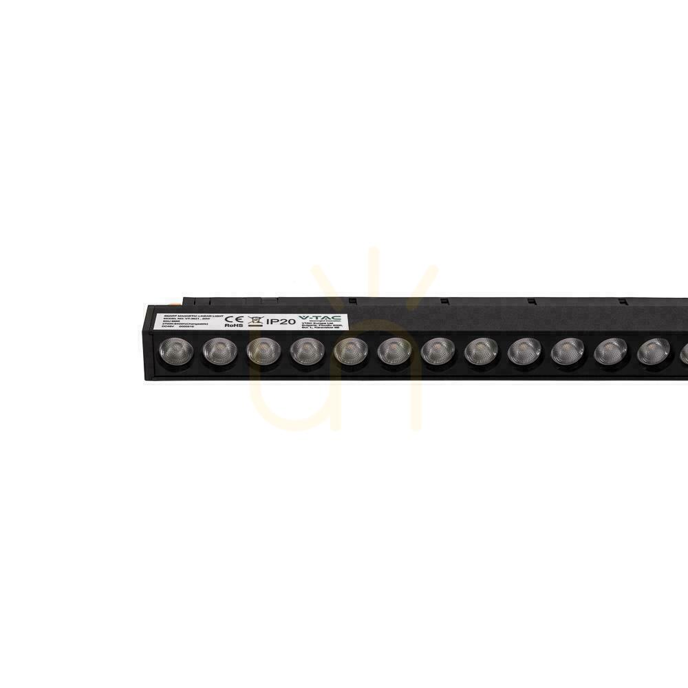 Preview SMART 48V V-TAC 20W LED CCT 30st SMART WiFi TRACKLIGHT bus luminaire Black VT-3621 2700K-6400K 2000lm 3 Years Warranty SMART 48V V-TAC 20W LED CCT 30st SMART WiFi TRACKLIGHT bus luminaire Black VT-3621 2700K-6400K 2000lm 3 Years Warranty
