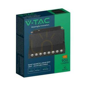 Black smart 48V magnetic track spotlight V-TAC VT-3610 10W 900lm CCT small 5