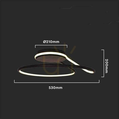 Check V-TAC VT-7762 Black LED Ceiling Light 54 W TRIAC 4000 K 5330 lm, SKU 6923