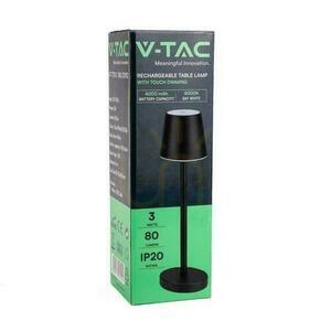 V-TAC 3W LED Charging Dimmable Nightstand Desk Lamp Black VT-7703 4000K 70lm. small 5