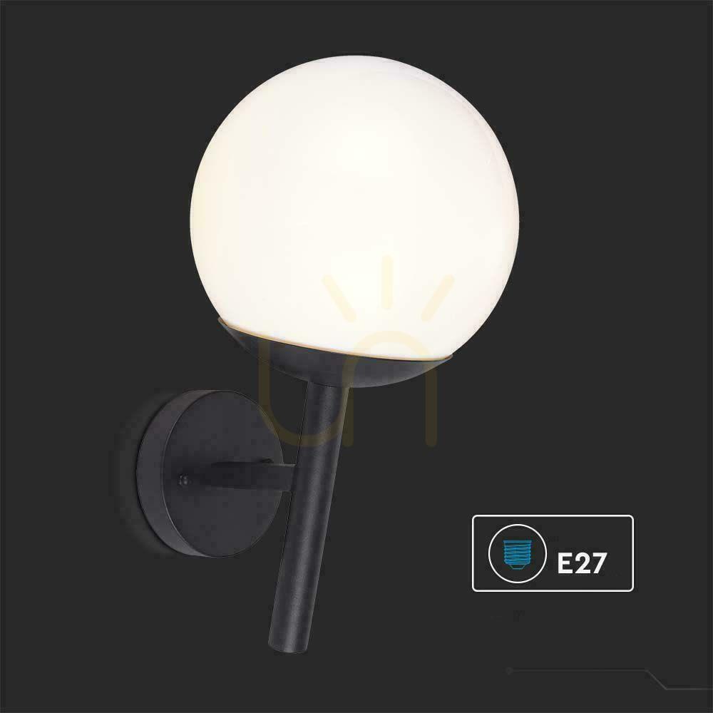 Display V-TAC E27 Sphere Garden Luminaire Upward Kinkiet Black MAT VT-1224 3 Years Warranty V-TAC E27 Sphere Garden Luminaire Upward Kinkiet Black MAT VT-1224 3 Years Warranty