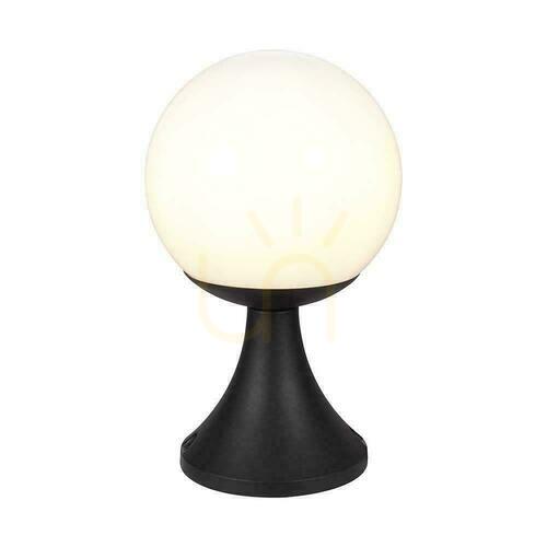 Check V-TAC VT-1230 Outdoor Pedestal Light E27 33 cm Black with Opal Globe
