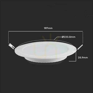 V-TAC LED Panel Recessed Premium Downlight 18W Round fi220 VT-61018 3000K 1850lm. small 1