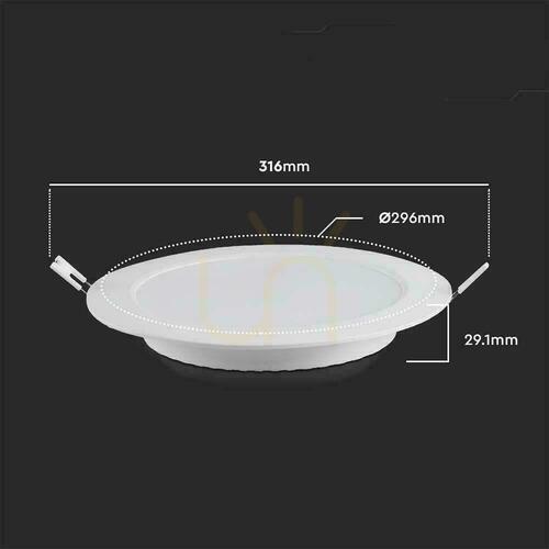 Check V-TAC Recessed LED Panel Premium Downlight 24W Round fi300 VT-61024 4000K 2640lm.