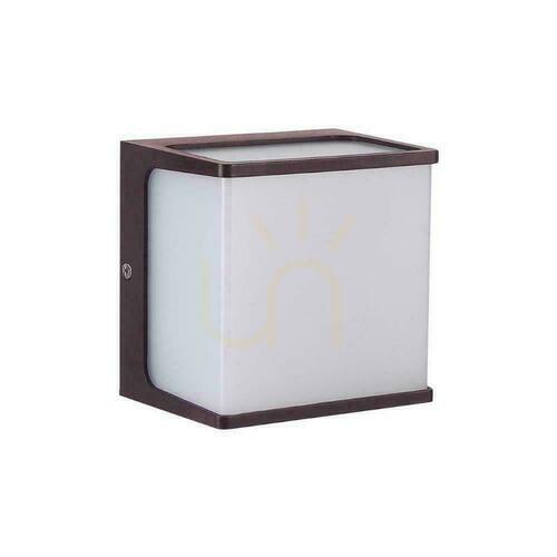 Check V-TAC VT-708 Outdoor Wall Light LED 8 W 750 lm 3000 K, IP65, Brown, Opal Cover 120×120 mm