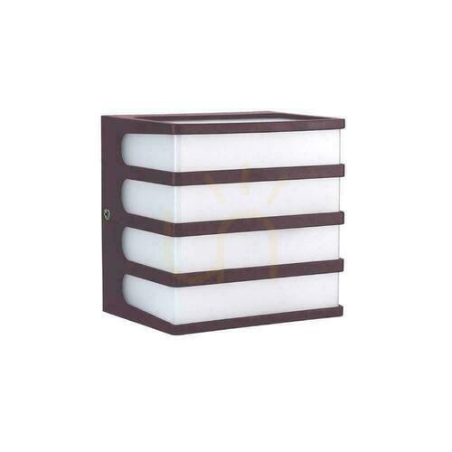 Check V-TAC 8W LED Garden Wall Luminaire IP65 120x120 Brown VT-732 3000K 750lm.