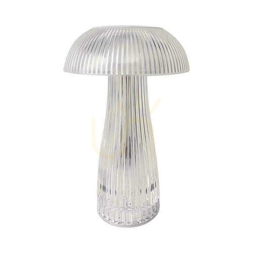Check V-TAC 1W LED Nightstand Desk Lamp 25cm USB Charging Dimmable Transparent VT-1040 3000K-6000K 50lm