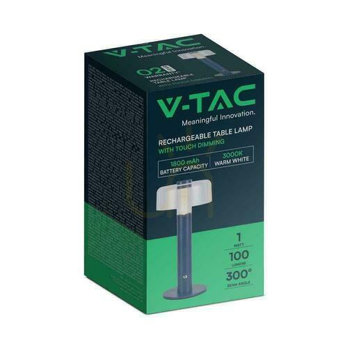 Check Rechargeable Table Lamp V-TAC VT-1049 Violet LED 1 W 3000 K 100 lm USB-C