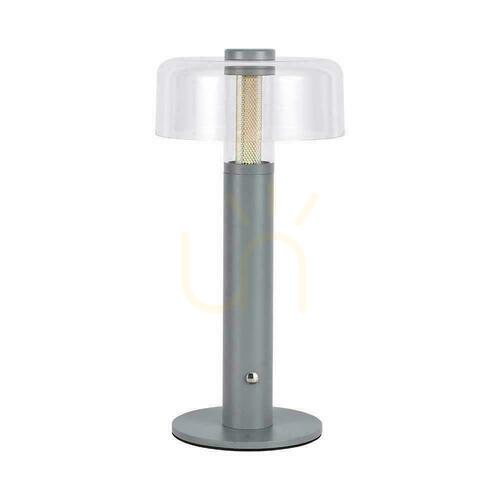 Check V-TAC 1W LED Nightstand Desk Lamp 30cm USB Charging Dimmable Gray VT-1049 3000K 100lm