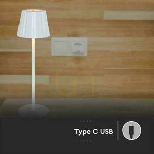 V-TAC VT-1028-W LED table lamp 1.5 W white USB-C 37 cm small 5