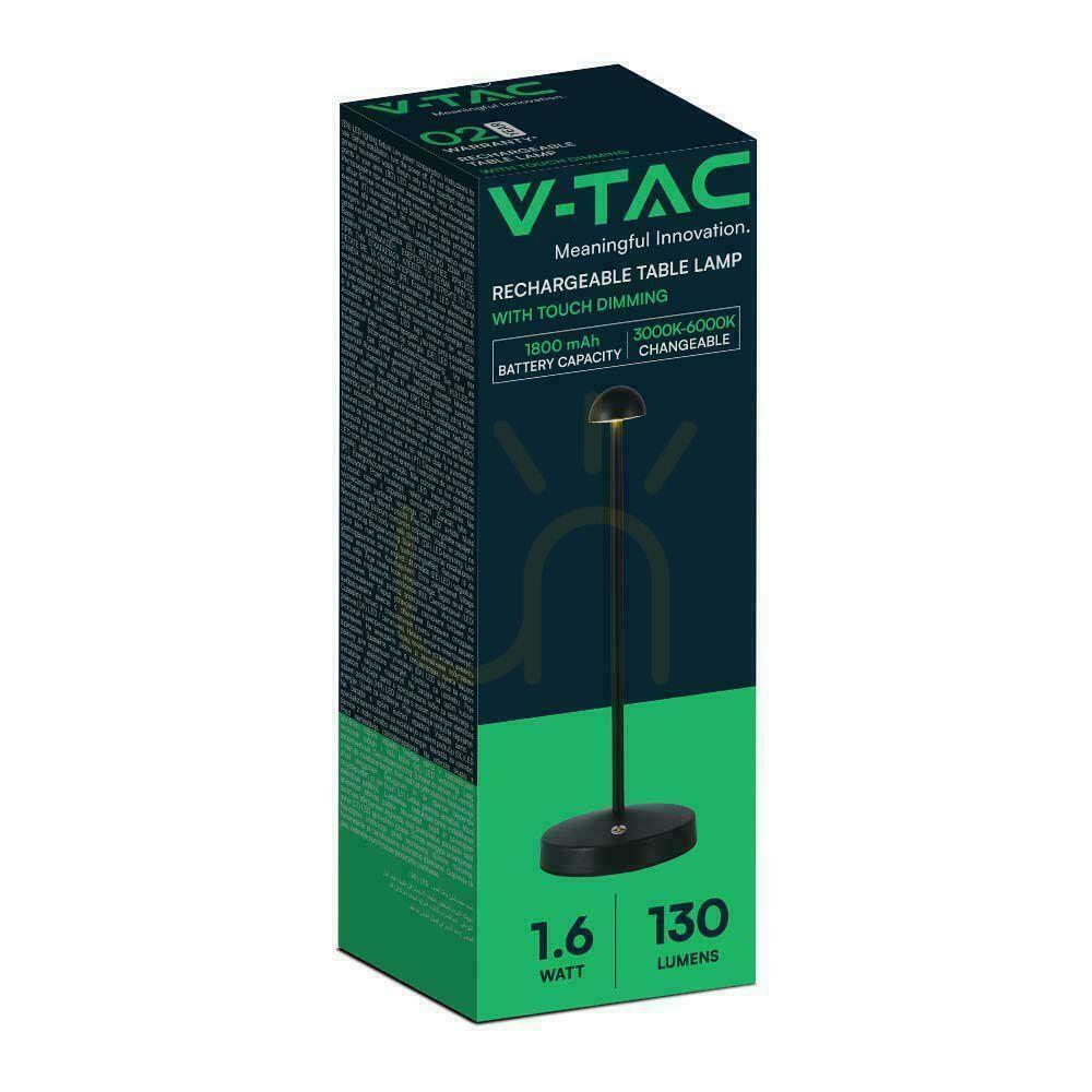 Display V-TAC 3W LED 29cm Desk Night Light USB Charging Dimmable Black VT-1073 3000K-6000K 130lm. V-TAC 3W LED 29cm Desk Night Light USB Charging Dimmable Black VT-1073 3000K-6000K 130lm.