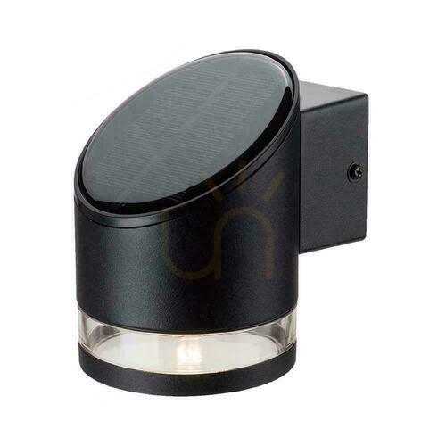 Check V-TAC 1W LED Black IP54 VT-1138 3000K 70lm Solar Garden Wall lamp 3 Years Warranty