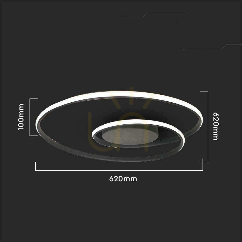 Show V-TAC 48W LED Dimmable Ceiling Luminaire Black VT-7911 3000K 5150lm. V-TAC 48W LED Dimmable Ceiling Luminaire Black VT-7911 3000K 5150lm.