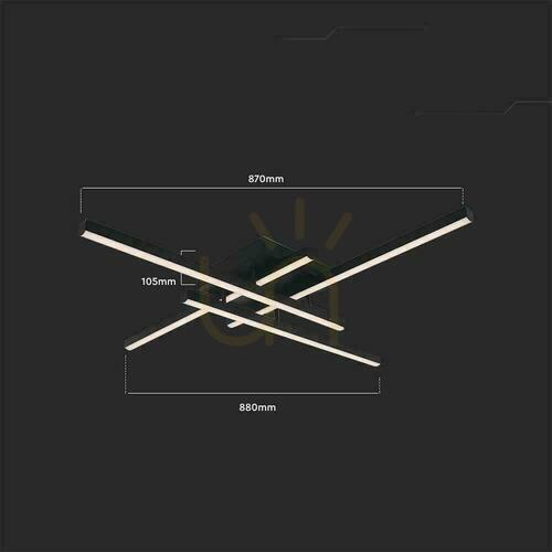 Check V-TAC 38W LED Ceiling Luminaire Black VT-7915 3000K 4100lm.