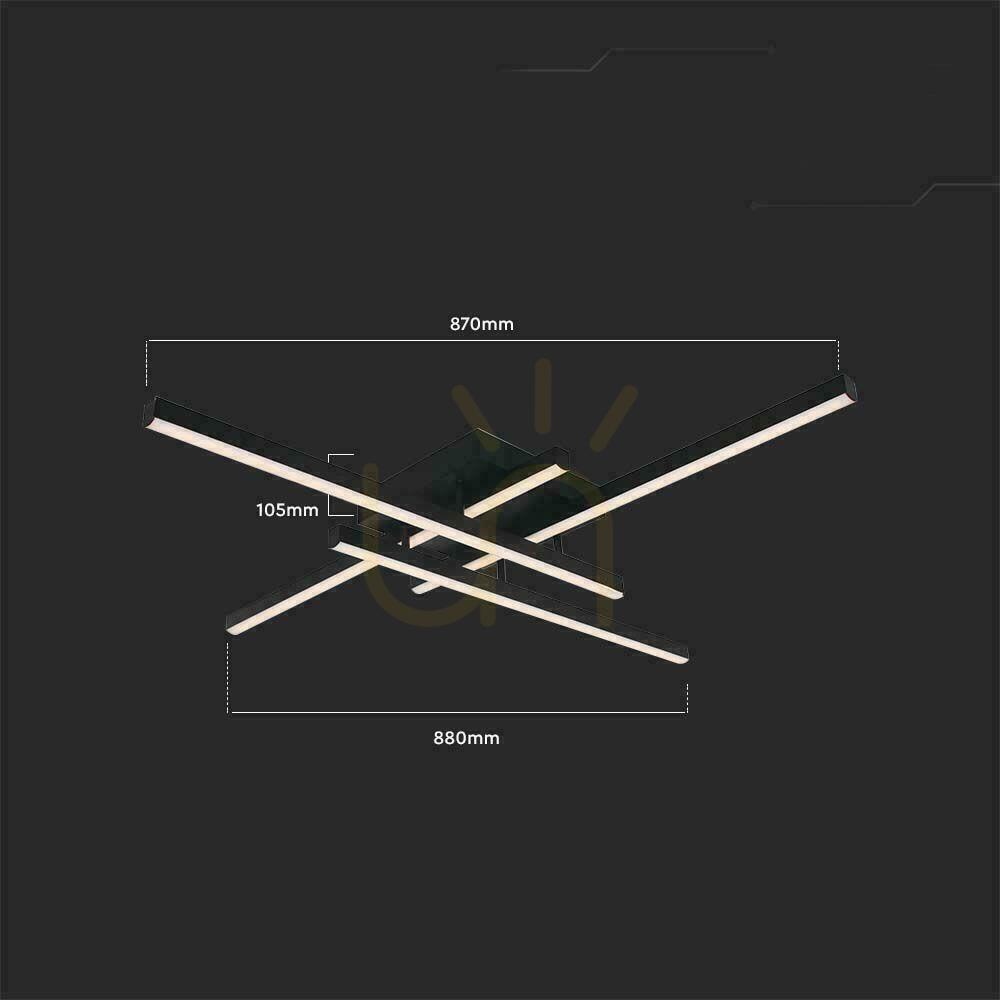 Show V-TAC 38W LED Ceiling Luminaire Black VT-7915 4000K 4100lm. V-TAC 38W LED Ceiling Luminaire Black VT-7915 4000K 4100lm.