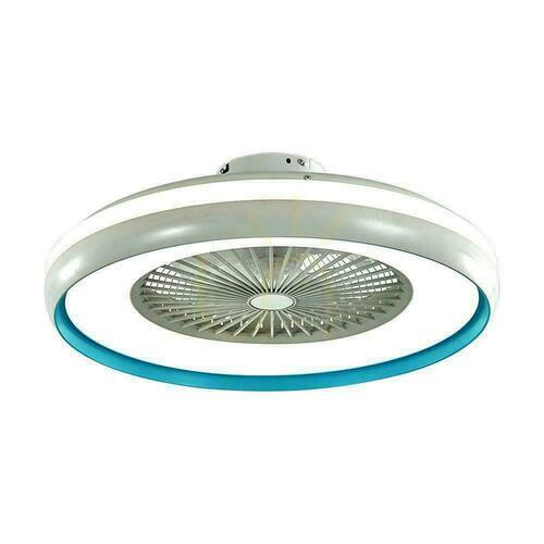 Check V-TAC 45W LED Ceiling Fan RF Pilot CCT Blue VT-5022 3000lm