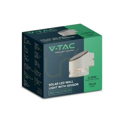Check Garden wall lamp Solar V-TAC 1W LED White IP54 Motion Sensor VT-1140 3000K 70lm 3 Years Warranty