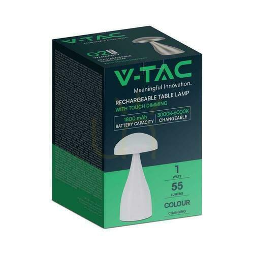 Check V-TAC VT-1041 LED desk lamp 1 W, white, USB, dimmable, 22 cm