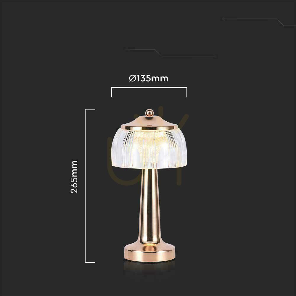 Check V-TAC 1W LED 26cm Desk Night Light USB Charging Dimmable Gold VT-1048 3000K-6000K 55lm. V-TAC 1W LED 26cm Desk Night Light USB Charging Dimmable Gold VT-1048 3000K-6000K 55lm.