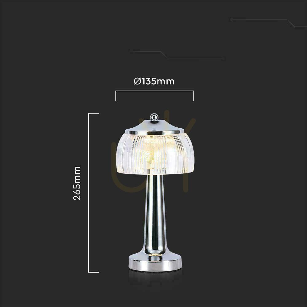 Check V-TAC VT-1048 LED Desk Lamp 1W USB Rechargeable Dimmable Chrome 3000–6000K V-TAC VT-1048 LED Desk Lamp 1W USB Rechargeable Dimmable Chrome 3000–6000K