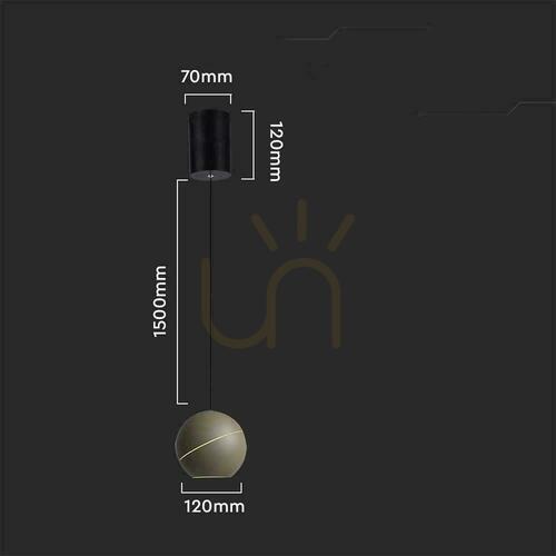 Check V-TAC LED pendant luminaire 8.5W 120cm Gold Champagne VT-7796 3000K 850lm