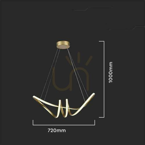 Check V-TAC 24W LED Pendant Luminaire Champagne Gold VT-7798 3000K 3240lm