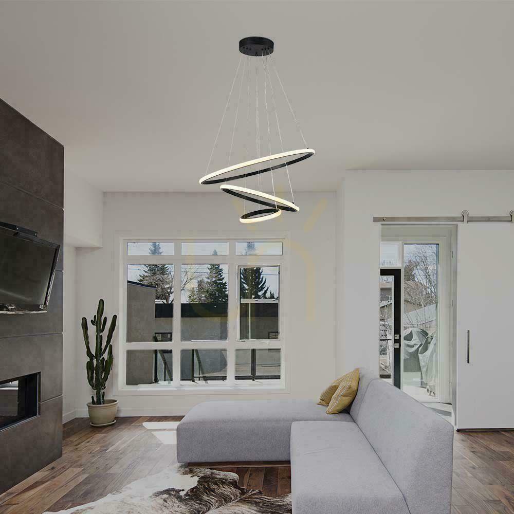 View V-TAC 32W LED Pendant Luminaire Black VT-7816 3000K 3880lm V-TAC 32W LED Pendant Luminaire Black VT-7816 3000K 3880lm