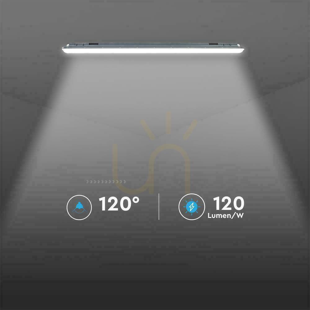 Display V-TAC X-SERIES 150cm 48W 120Lm/W VT-1254 6500K 5760lm Hermetic luminaire. V-TAC X-SERIES 150cm 48W 120Lm/W VT-1254 6500K 5760lm Hermetic luminaire.