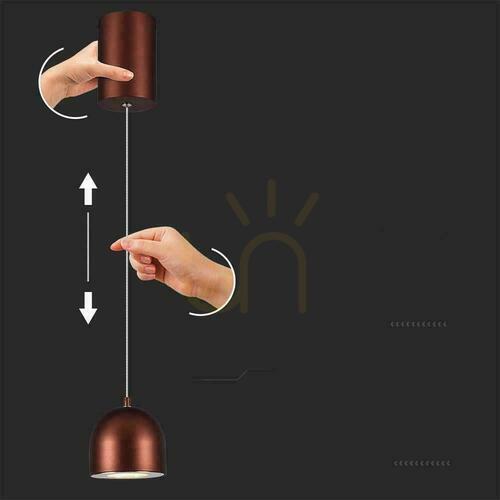 Check V-TAC LED pendant luminaire 8.5W 100cm Adjustable, Touch switch Brown VT-7795 3000K 850lm