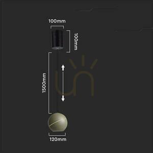 V-TAC LED pendant luminaire 8.5W 150cm Adjustable Gold Champagne VT-7797 3000K 850lm 1 V-TAC LED pendant luminaire 8.5W 150cm Adjustable Gold Champagne VT-7797 3000K 850lm small 1