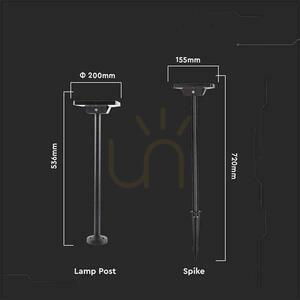 V-TAC Solar Garden Pole 2-function IP65 53cm Black VT-4102 3000K-6400K 220lm 3 Years Warranty small 4