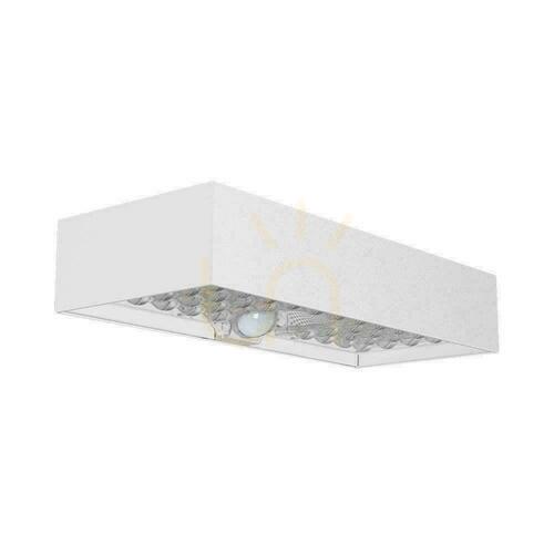 Check V-TAC 6W Motion Sensor White VT-406 4000K 900lm Solar Wall Mounted Garden Wall Lamp.