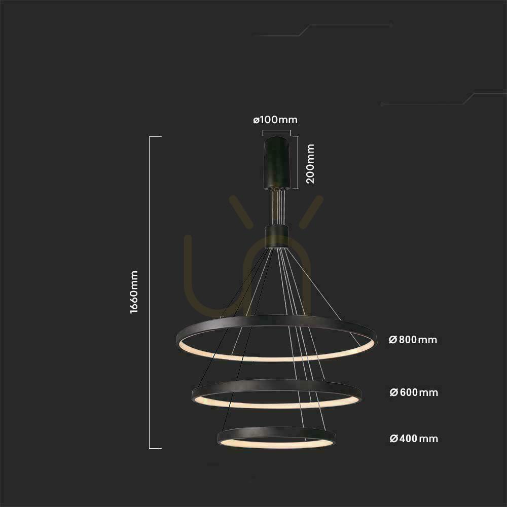 Preview V-TAC 46W LED Pendant Luminaire Dimmable Black VT-7924 3000K 4900lm V-TAC 46W LED Pendant Luminaire Dimmable Black VT-7924 3000K 4900lm