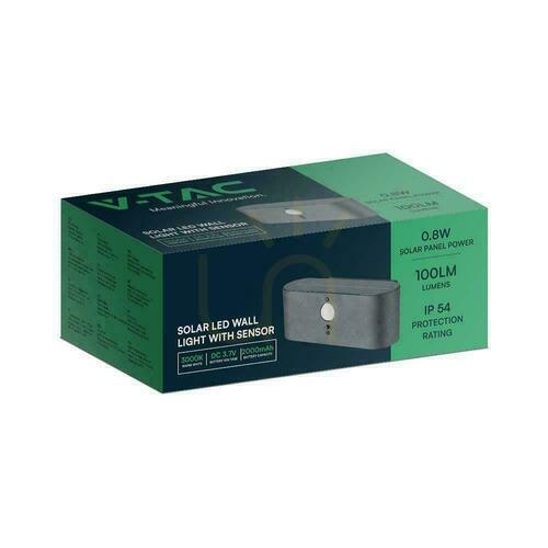 Check Garden wall lamp Solar V-TAC 0.8W LED Motion Sensor IP54 VT-1148 3000K 100lm 3 Years Warranty
